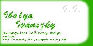 ibolya ivanszky business card